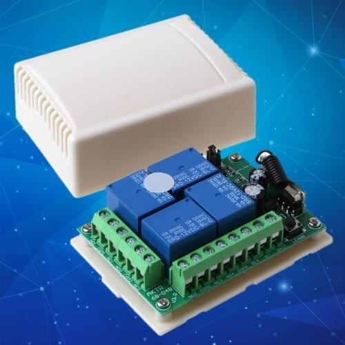 DC 12V 4CH Remote Switch Relay Receiver Module and 433MHz RF Remote Controller M5TD