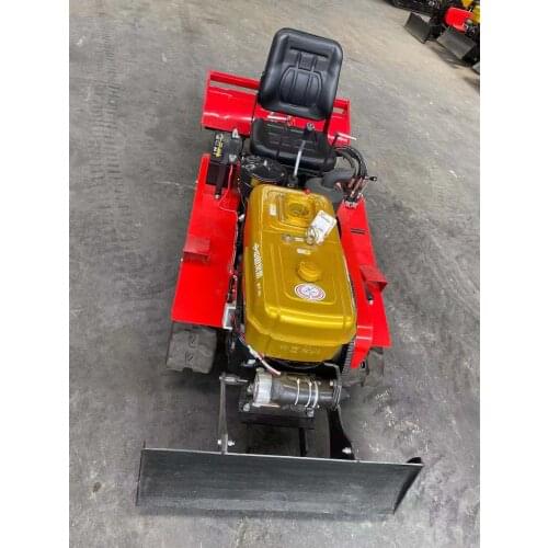 Ride On Crawler Small Agricultural Orchard Weeding Ditching Soil Loosening Diesel Trencher