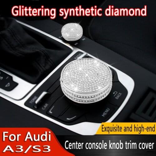 For Audi A3 S3 Car interior modification Automobile Button artificial diamond decoration Center console knob trim cover