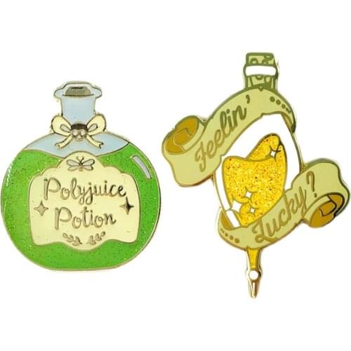 Felix Felicis Magic Potion Hard Enamel Pins HarryPotters Lapel Pin Jacket Jeans Badge Brooch Fashion Accessories