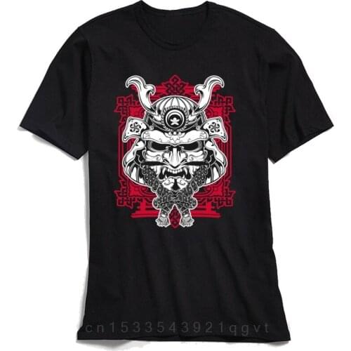 Japan Style Men T Shirt Sakura Moon Samurai Tshirt Crewneck T-shirts Summer/Autumn Tops Short Sleeve Special All Cotton Tees