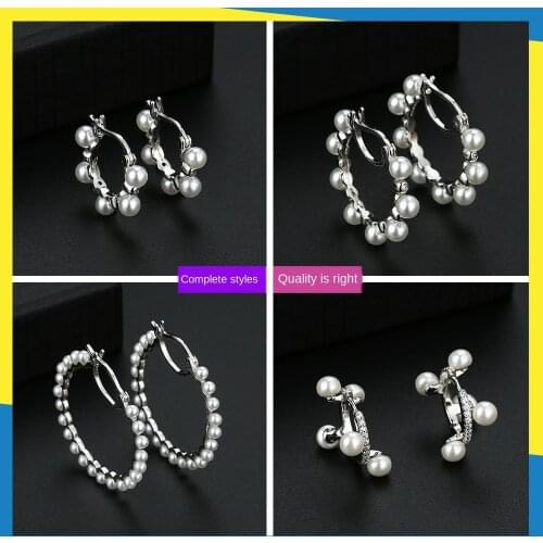 Gear water drop long fringe geometric dense real natural pearl triangle diamond hair female drop Prom Party jewelry earrings