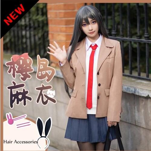Hot Anime Rascal Does Not Dream of Bunny Girl Senpai Cosplay Costume Mai Sakurajima High School Girls Uniform Suits Outfits