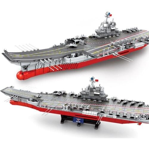 SEMBO 202001 3010pcs Modern Military Chinese Aircraft Fighter Carrier Shandong Ship Building Blocks Navy Army Bricks Toys