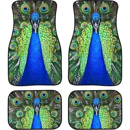 Aimaao Carpet Floor Mats for Car SUV Truck Protection 4 PCS Peacock Soft and Easy to Put on The Seats For VW Kia Nissan