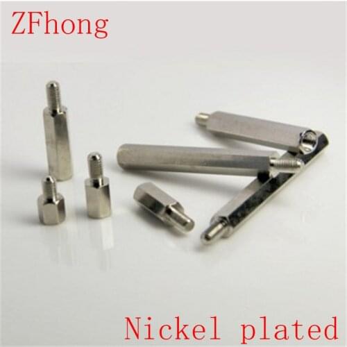 100pcs M3*6/8/10/12/15/16/18/20/22/25/30/35/40/45/50/55/60+6 Brass Standoff Spacer Nickel plated brass hex screw spacers