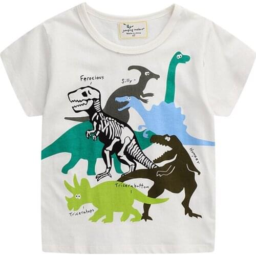 Summer Cotton T shirts For Boys Wear Dinosaurs Print Fashion Kids Short Sleeve Tops Childrens Clothing Tees