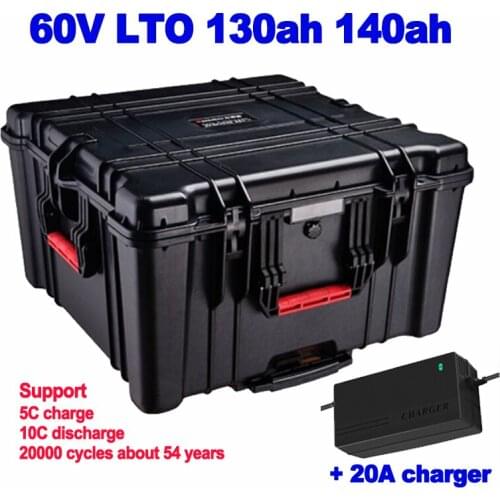 LTO 60V 130ah 140ah Lithium titanate battery with BMS for solar energy power intelligent robot golf cart forklift + 20A charger