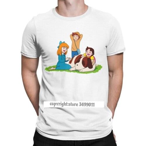 Mens Tops T Shirt Heidi Novelty Premium Cotton Tshirts Camisas Alps Goat Anime T Shirt Crew Neck Christmas Day Tshirt Men