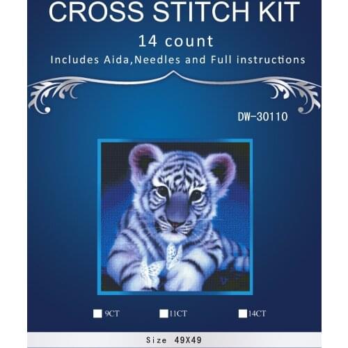 Top Quality Lovely Hot Sell Counted Cross Stitch Kit Old World Holiday Ornaments Similar DMC dw-30110 white tiger