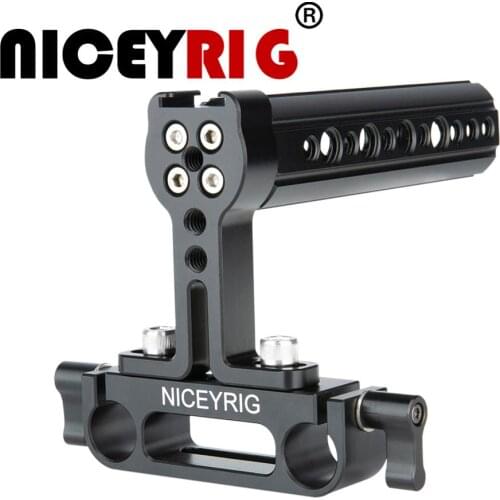 Niceyrig New Design Top Handle Handgrip With 15mm Dual Rod Clamp 1/4" Screw Thread Holes Cold shoe For DSLR Camera Cage Rig