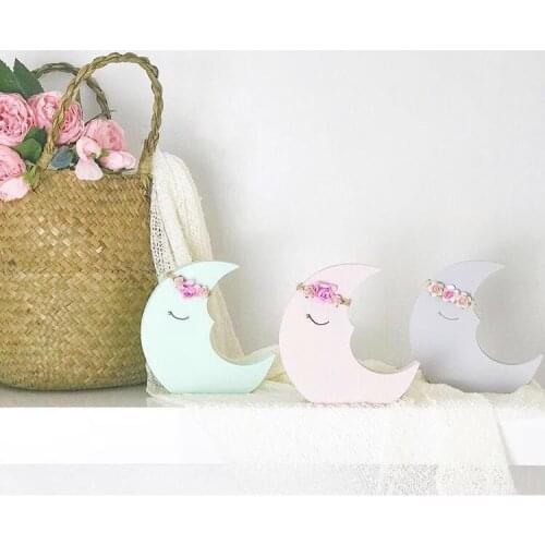 Nordic Nursery Decor Wooden Moon Cloud For Kids Room Decoration Nordic Scandinavian Style Decoration For Childrens Kids Room