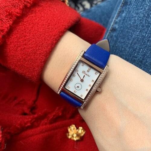 2020 New Fashion Womens Quartz Watches Lady Classic Square Waterproof Steel Strip WristWatch Luxury Casual Watch Clock Hours