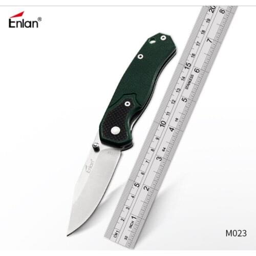 Enlan M023 Folding knife 8Cr13Mov Steel blade G10 Handle Camping Hunting Survival Fishing Utility Super Military Knife EDC tool