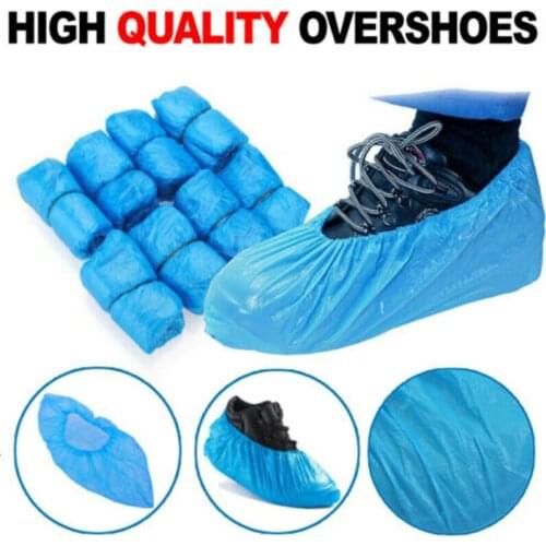 100Pcs Disposable Plastic Anti Slip Boot Safety Shoe Cover Cleaning PVC Plastic Over Shoes Shoe Boot Covers Carpet Protectors