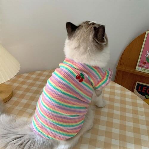 Couple Cat Clothes Pet Clothing for Small Cats Dogs Cat Costumes Striped Kitten Kitty Pet Coat Jacket Puppy Cats Outfit Mascotas