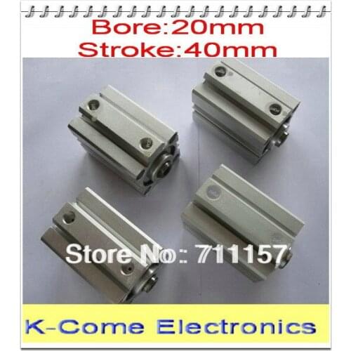 SDA 20mm Bore 40mm Stroke 20-40 Pneumatic Compact Cylinder Double Action Airtac Type 20*40 Aluminum Alloy
