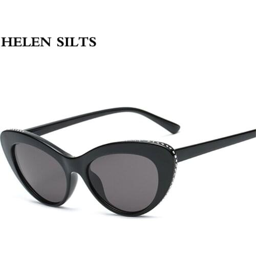 Fashion Diamond Cat Eye Sunglasses Women Sexy Vintage Sun glasses Shades Female Eyewear Rhinestone Oculos De Sol UV400 H112
