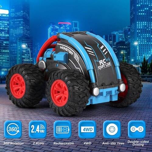 Remote Control Car RC Stunt Car 2.4 Ghz High Speed Toys Truck All Terrain Waterproof RC Truck Car with Rechargeable Batteries