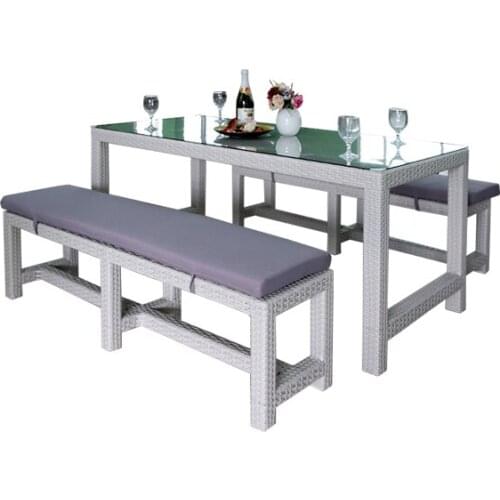 Outdoor Furniture Resin Wicker 3Pcs Dining Table Set