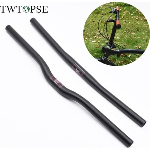 TWTOPSE Carbon Fiber Bicycle Bike Handlebar For Brompton Folding Bike 25.4*560mm 520mm T800 One-shaped Flat Riser Bar Handlebar