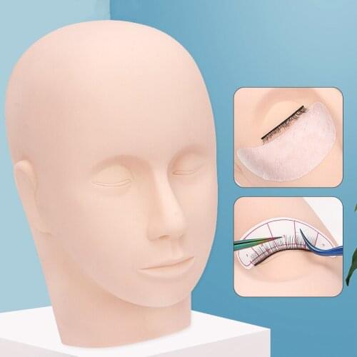 High Grade Soft Massage Flat Mannequin Head Makeup Practice Professional Dolls Head Training Cosmetology Heads Eyelash Mannequin