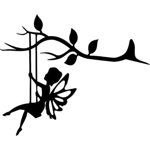 High-Quality Metal Materials Fairy Silhouette Hanging Branch Ornament Tree Wall Art For Garden Outdoor Decor Perfect Gift