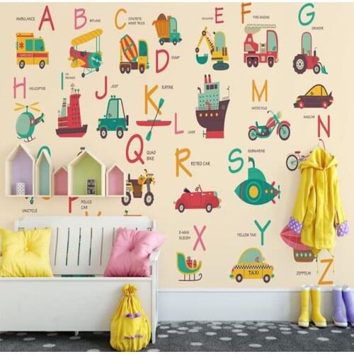 YOUMAN 3d Modern Custom Photo Wallpaper 26 Letter Theme Childrens Room Wall Papers Photo Wallpaper Embossed Non-Woven Mural Art