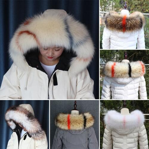 100% Real Fox Fur Collar Coat Fur Hat Strip Winter Coat Jacket Fur Collar For Women Female Neck Cap Long Warm Genuine Fur Scarf