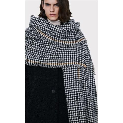 Winter Scarf Women Soft Cashmere Scarves Wraps Tassel Shawl Thicken Warm Unisex Basic Blanket Birds Patchwork Pashmina Stoles