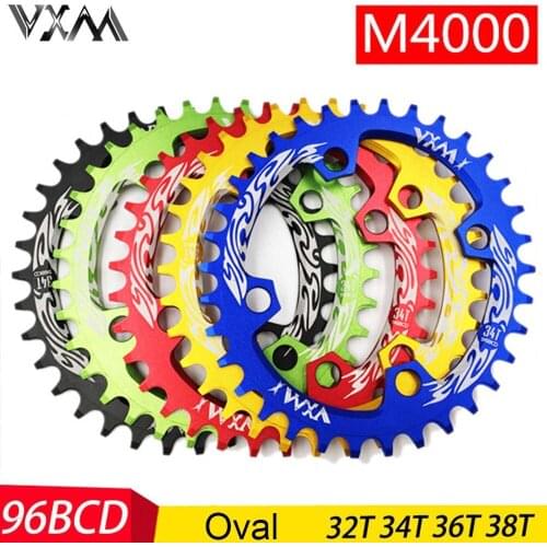 VXM Bicycle Crank&Chainwhee 96BCD Single Plate Oval 32T 34T 36T 38T Chainring Narrow Wide MTB Road Bike Single Sprocket Crankset