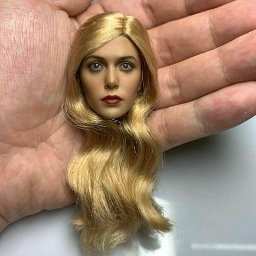 1/6 scale female figure Elizabeth Olsen blonde version Witch head sculpture model for 12 inch action figure in stock