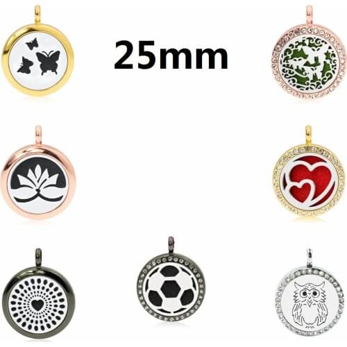 25mm Butterfly Essential Diffuser oil Diffuser Locket pendant fit necklace (free 5pcs pads)