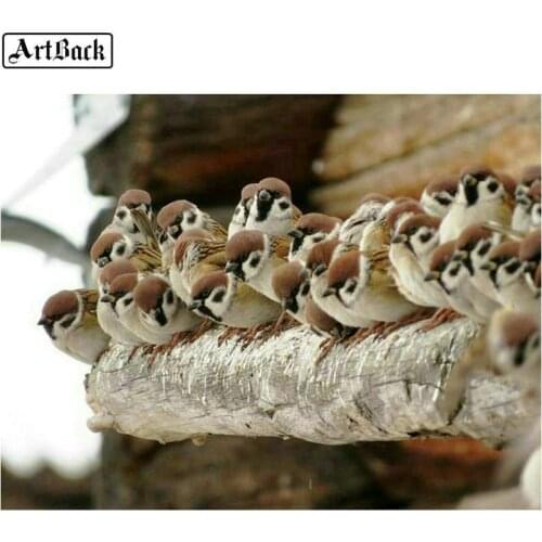 Animal 5d diy diamond painting sparrow full square bird 20x25cm 3d mosaic diamond embroidery set wall sticker home decoration