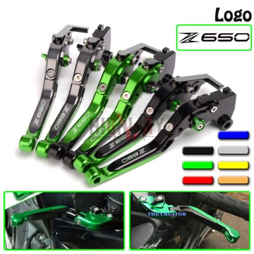 CNC Aluminum Brake Handle Bar Lever Extendable Folding Adjustable Brake Clutch Levers For KAWASAKI Z650 Z 650 2017