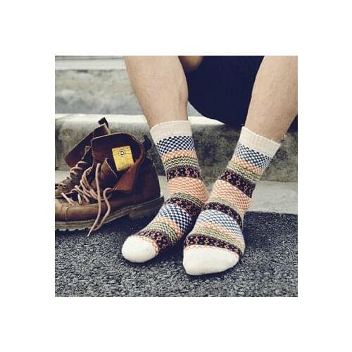 Free Shipping 2015 new arrival caramella winter men socks wool socks thick warm Vintage mens socks