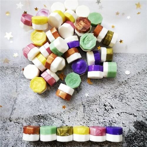 Large 30 pieces Double color Retro Octagon Stamping Sealing Wax Beads Wax Seal Stamps for Envelope Wedding Invitation Decorative