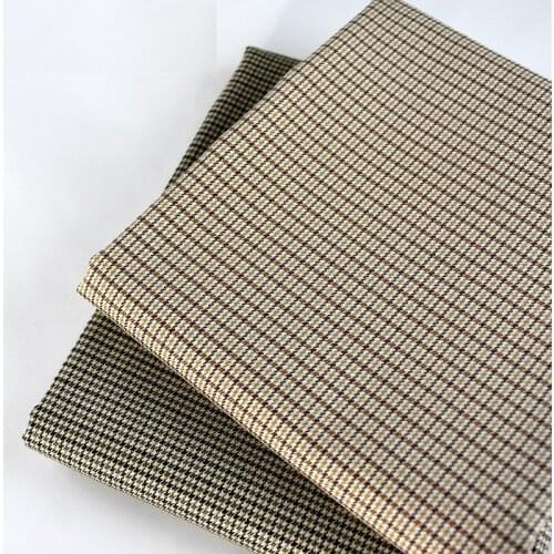 British Style Yarn Dyed Plaid Striped Fabric For DIY Blazer Dress Formal Suits Vintage Houndstooth Checks Fabrics tissu 50X145cm