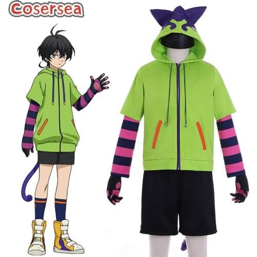 Cosersea Anime SK8 the Infinity Miya Chinen Cosplay Costume Hoodie Jacket Outfit Uniform With Tail