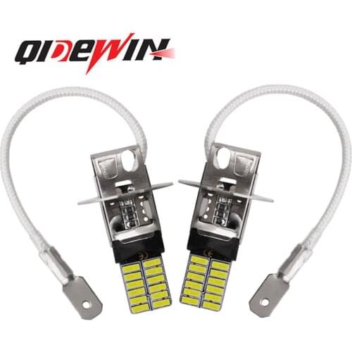 Car led fog lamp decoding H3 H1 4014 24smd white anti fog lamp headlamp CANbus