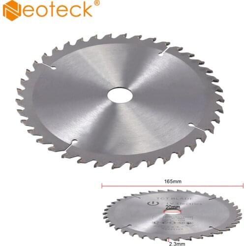 Neoteck 165mm 48 Teeth / 40 Teeth 16mm Bore TCT Circular Saw Blade Disc for Dewalt Makita Bosch For Cutting Wood Woodworking