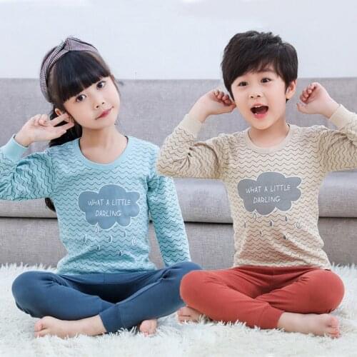 Girls Cotton Pajamas Kids Sleepwear Children Cartoon Clothing Set Baby Long Sleeve Pijamas Tops+Pants Home Clothing for Boys