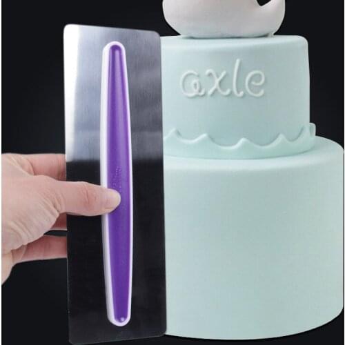 New Stainless Steel Cake Decorating Tools Cake Scrapers Spatulas Pastry Cutter Home DIY Cake Mousse Baking Decorating Tools