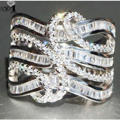 YaYI Fine Jewelry Fashion Princess Claw Set Cut White Cubic Zirconia Silver Color Engagement Wedding Party Leaves Gift Rings