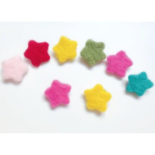 Boutique 30pcs Fashion Cute Felt Star Hairpins Solid Candy Color Cartoon Hair Clips Princess Headwear Hair Accessories for Girls
