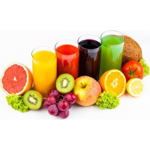 Canvas Painting Food Drinks Juice Fruit Kiwi For Apples Grapes Highball Glass Home Decor Canvas Print Poster Irregular Picture