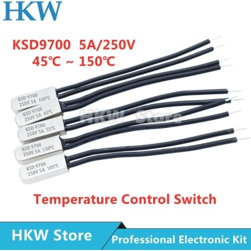 KSD9700 5A 250V 15C 35C 40C 55C 60C 75C 80C 85C 90C 95C 100C 155C NO NC Thermostat Thermal Protector fuses Temperature Switch