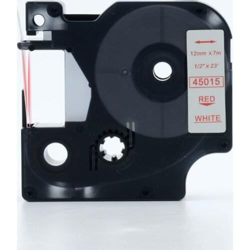 12mm*7m Tapes Compatible For Dymo D1 Label Makers Red on White 45015 Adhesive Cartridge Cassette Printer Ribbons