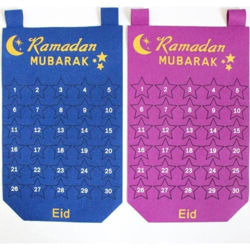 Muslim Eid Countdown Calendar Hanging Mubarak Hanging Calendar Wall Calendar Pendant for Home Office Decoration EA29