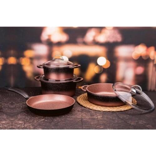 7 piece Cast Iron Cookware Set Copper